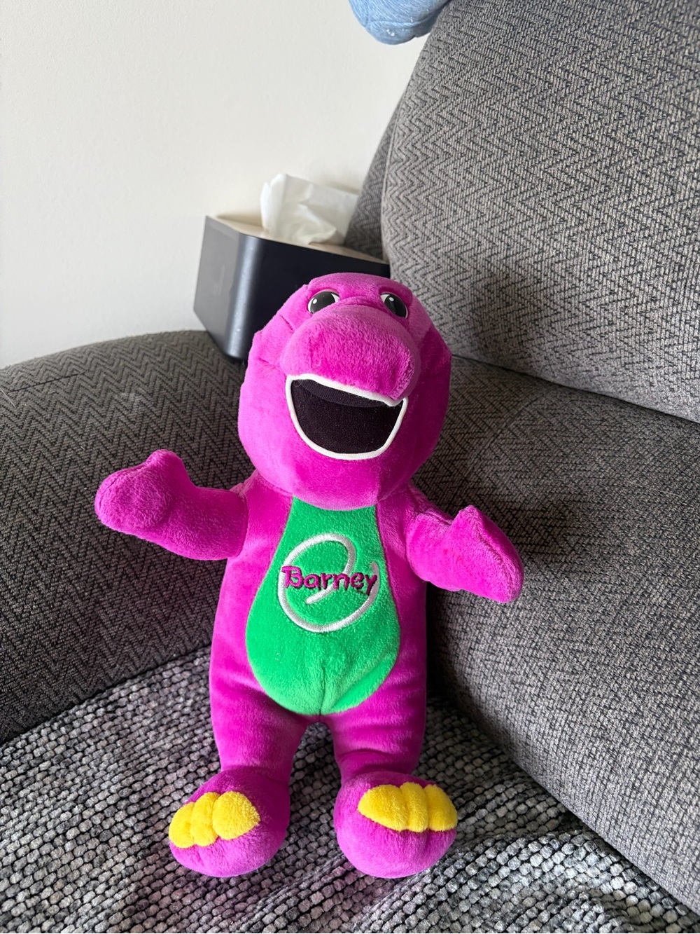 Barneys New York Bright Pink and Green Barney Plush